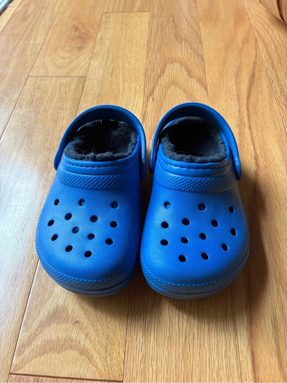 Kids Blue Faux-Fur Lined Slip-On Crocs